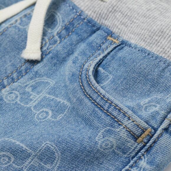 H&M Truck Pattern Denim Shorts Size 12-18 Months - Picture 2 of 6